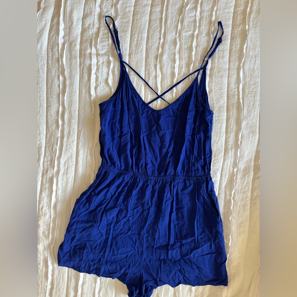 Blue Strappy Romper